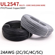 【☄New Arrival☄】 fka5 1m 24awg Ul2547 Shielded Wire Signal Cable 2 3 4 5 Cores Pvc Insulated Channel Audio Headphone Copper Control Shielding Wire