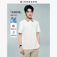 GIORDANO Men Polo Shirts Cooling Sun Protection Polo Shirts Embroidered Short Sleeve Fashionable Cas