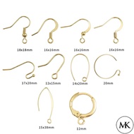 18K Gold Plated Copper Earring Hooks Findings Ear Hook Wire For Jewelry Making