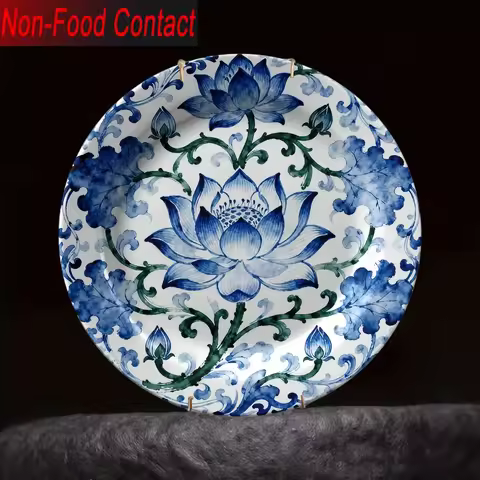 2D Flat, 1pc Elegant and Porcelain-like Decorative Plate - Non-Food Contact Ceramic-like Plate for H