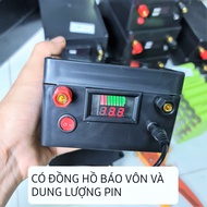 Hộp nhựa ABS đựng vừa 54 cell pin 18650. Vỏ bình acquy pin được gắn sẵn đồng hồ báo pin jack sạc pin