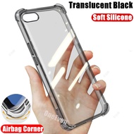 For Apple iPhone 5 5S SE 2016 6 6s 7 8 Plus X XR XS Max iPhone SE 2022 Soft Silicone Translucent Black Jelly Case Transparent Military Grade Anti-Scratch Resistant Back Cover