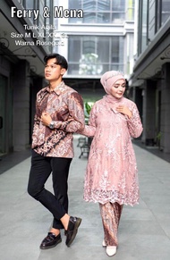 Jumbo XXXL LD 130 Set Couple Tunik Aqila couple kondangan couple kebaya tunik tulle tuton full bordi