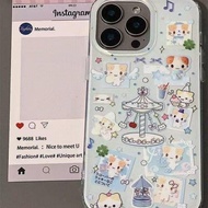 Carousel Ancient Cat Double Layer White IMD Compatible iPhone Case for iPhone 16 Pro Max/15/17 Pro/1