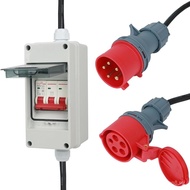 Factory Supply5P Plug Socket Extension Cord Circuit Breaker 32A Turn16A RV Extension Cord