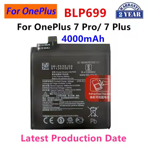 100% Orginal BLP699 4000mAh Replacement Battery For OnePlus 7 Pro OnePlus 7 Plus Genuine Latest Prod