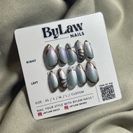 [ BYLAW.NAILS ] Butterfly Blue Cat Eye Fake Nails | PREMIUM FAKE NAILS | PRESS ON NAILS | False Nail