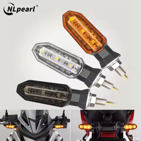 NLpearl 8mm Mini Motorcycle LED Turn Signals Amber Flowing Water Turn Signal Indicator Lamp Moto Fla