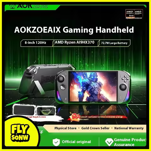 AOKZOE A1X game console, 120Hz, 8-inch HX370/8840u native landscape screen, Windows, 18880mAh, porta