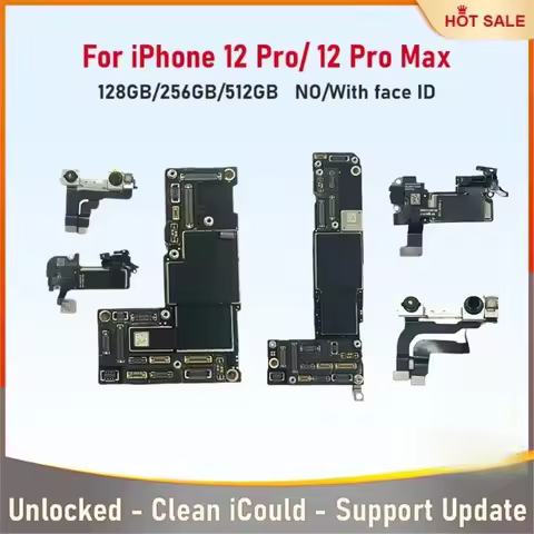 Fully Tested Authentic Motherboard For iPhone 12 Pro Max 128g/256g Unlocked Mainboard Face ID Cleane