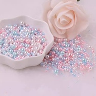 100PCS 4-8MM/0.157-0.315in with Holes Pearls Mix Colors 10grams/0.353oz Round Beads for Crafts Faux 