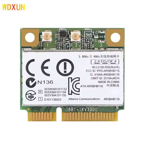 AR9382 AR5BHB116 Half Mini PCI Express Wireless WLAN WIFI Card 2.4G PCI-E WiFi Network Card For Win 