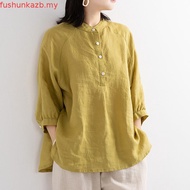 LAHSTORE women's loose-fitting batwing shirt in youthful silk fabric with train collar (White)