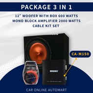 2-Channel AMPLIFIER 1000w / MONO BLOCK 2000w , BOSOKO 12" woofer with box 500watts/700watts Bosoko T