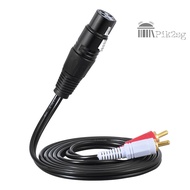 1.5m/ 5ft Stereo Audio Splitter Patch Y Cable Cord 1 XLR Female to 2 RCA Male Plug