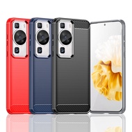 Huawei Pura 70 Ultra P20 P30 P40 P50 P60 P70 Pro Plus Lite 4G 5G Nova 3E 4E Case Carbon Fiber Soft TPU Shockproof Back Cover Casing