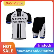 [Ready Stock] GIANT Men's Short Sleeves Cycling Jersey Full Zip Set Road Bike Jersey Suit Cycle Shorts with Padded