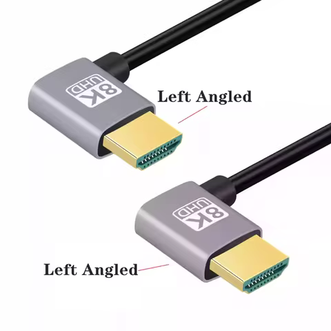 8K HDMI 2.1V Cable Male to Male Cord 90 degree Left/Right/UP/Down Angle 8K HDMI cable for HD TV Lapt