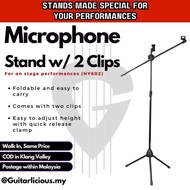 Microphone Stand tripod stand with Two Clips mic stand mic holder stage singing recording broadcasti