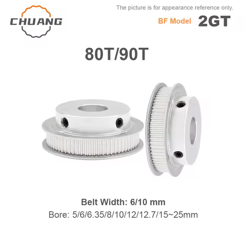 2GT BF Type Timing Belt 3D Printing GT2/2GT 80T/90T Timing Belt Pulley Aperture 5/6/6.35/8/10/12/12.