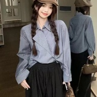 Crush Women's Stripes Long Sleeve Shirt Fashion Simple