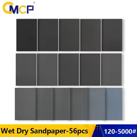 CMCP Waterproof Sand Paper 56pcs Grit 120-5000 Wet/Dry Sandpaper Polishing Paper Abrasive Tool Sandi