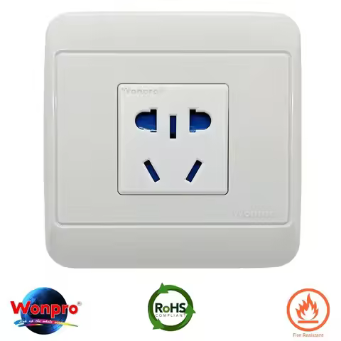 China 10A Wall Socket Wonpro 86 Type Outlet Max AC250V 10A