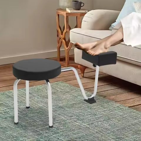 Adjustable Pedicure Foot Stool Iron PVC Foot Rest Chair 22LBS Load Soft Cotton Pad Non-Slip for Salo