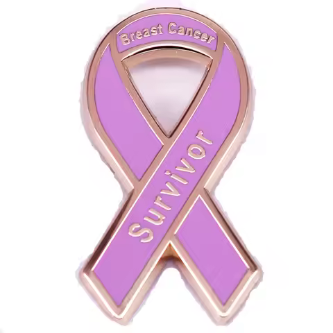 Survivor Pink Ribbon Enamel Pin Hope Love Faith