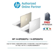 HP 13th Gen Laptop (i5-1334U/8GB/512GB SSD/14") [Free Backpack] 14-EP0303TU/14-EP0304TU