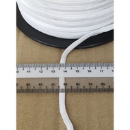 (BJ 0596 R) Soft white flat rubber rope 6 cords 5mm/ 260 meter/ roll/
