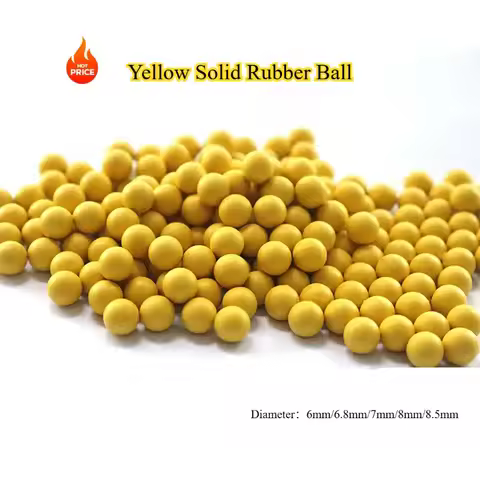 Diameter 6mm 6.8mm 7mm 8mm 8.5mm Yellow Solid Rubber Ball Circular Rubber Elastic Sealing Ball