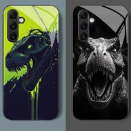 T Rex dinosaur Glass Phone Case For Samsung Galaxy A55 A54 A35 A36 A14 A53 A15 A34 A25 A06 A05 A05S 