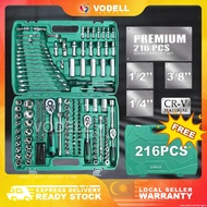 VODELL 216pcs Heavy Duty Combination Socket Wrench Ratchet Spanner Tools Set Box Power SATA Sepana A