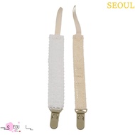 SEOUL Baby Cloth Pacifier Chain, Lace Floral Soother Holder, Cute Teether Toys Straps Adjustable Dum