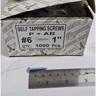 [WHOLESALE] CONTENTS 1000 PCS P+AB PH+ 6x1" [2.5CM] Lion Taping Screws Per Box Tapping Screws