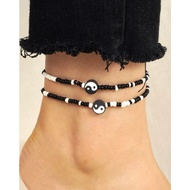 anklet Beaded Black Tone Anklet for Woman