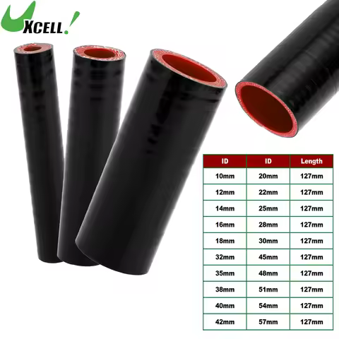 UXCELL Car Silicone Hose 10/12/14/16/18/20/22/25/28/30/32/35/38/40/42mm ID 127mm Long 0 Degree 4-Ply