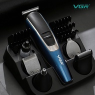 Vgr Multifunctional Smart Electric Hair Clipper Set Men's Household Five-in-One Electric Clipper Hair Clipper Set USB Rechargeable Hair Clipper Shaving Hair Clipper Nose Hair Trimmer Reciprocating Shaver