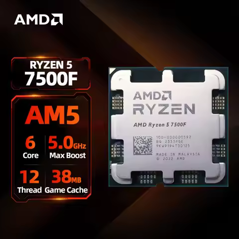 AMD Ryzen 5 7500F Gaming Processor 5GHz 6-Core 12-Thread 38MB Game Cache Socket AM5 Gaming CPU witho
