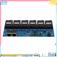 electron100M PCBA Board Fiber Optic Media Converter 2 RJ45 to 6 SC Optic Connector 3A+3B Ports 20KM 