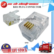 RJ11 PLUG CONNECTOR 6P2C / 6P4C / 6P6C MODULAR TELEPHONE CRYSTAL PLUG CONNECTER - 10PCS / 50PCS / 10