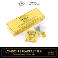 TWG Tea | London Breakfast Tea, Black Tea Blend in 15 Hand Sewn Cotton Tea Bags in a Giftbox, 37.5g