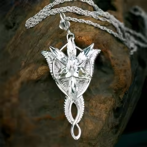 LOTR Lord Princess Arwen Evenstar 925 Sterling Silver Pendant Necklace Jewelry For Women Sweater Nec