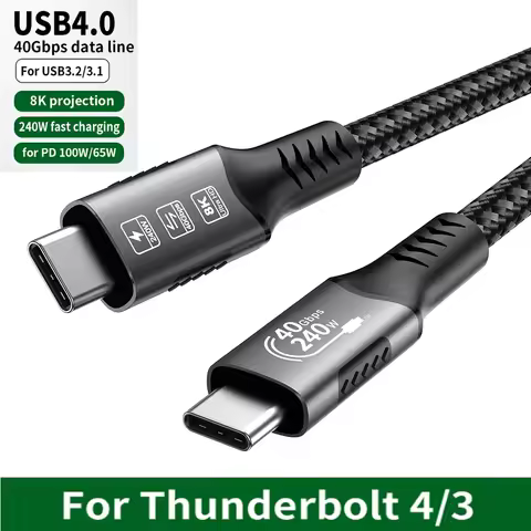 USB4 Cable 40Gbps 48V 240W For Thunderbolt 4 Type C Fast Charging Cable Thunderbolt3 USB C to C Data