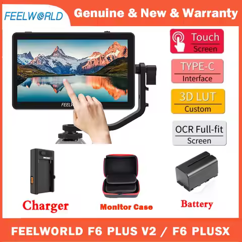 FEELWORLD F6 Plus V2 6' On-camera DSLR Field Monitor Touch Screen Monitor with HDR 3D Lut IPS FHD 19