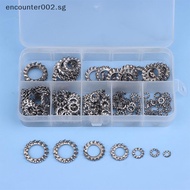 [ER] 160Pcs/box Stainless Steel External Multi Tooth Star Lo Washers Assortment Set 7 Size M3 M4 M5 