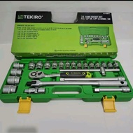 TEKIRO SOCKET SET 24PCS SQUARE 1/ 2 24PCS PLASTIC BOX shock set 24 pcs socket wrench socket