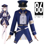Cos Anime 86 Eighty Six Vladilena Milize Cosplay Lena Dress Blue Uniform Halloween Girls