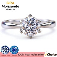 1 Carat Chow Style Crown Women Ring Moissanite 925 Silver 18K Gold Plated